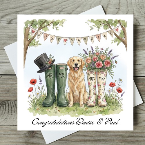 Dog wedding card - dog,