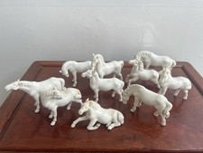 10x Vintage Chinese White Dehua Porcelain Horses Statue