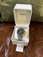 Pulsar Men’s Stainless Steel Watch World Time PZ4-021 Black Dial