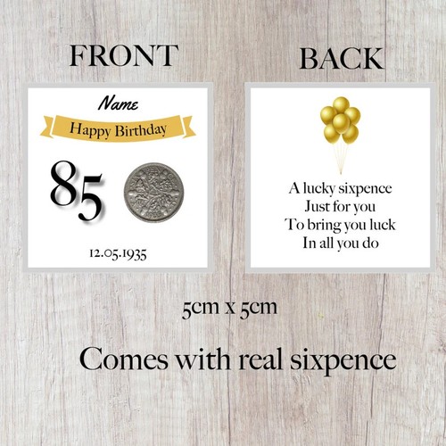 Personalised lucky sixpence - lucky,