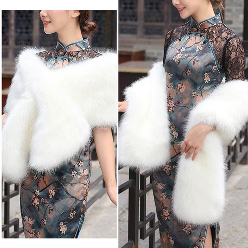 Women faux fur shawl thicken - women,