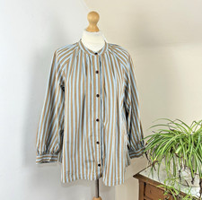 TOAST Striped Grandad Shirt