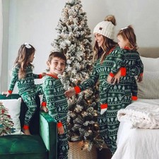 Family Matching Christmas Pyjamas Kids Xmas Nightwear Pajamas Pjs Sets
