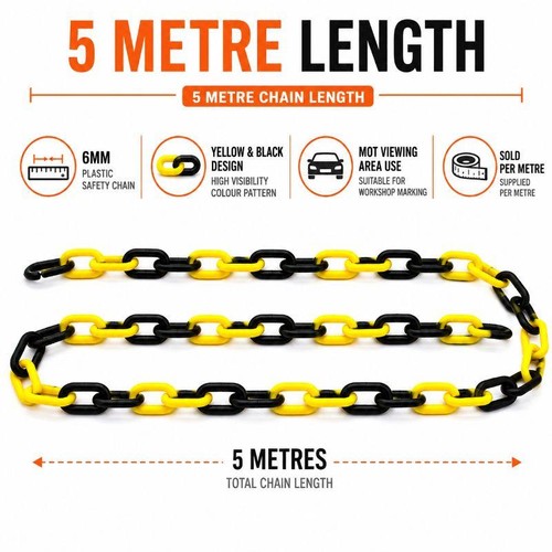 Barrier chain 6mm - 6mm, plastic