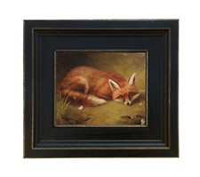 Red Fox Oil Painting Print on Canvas Hunting Animal Equestrian Art Home Decor  