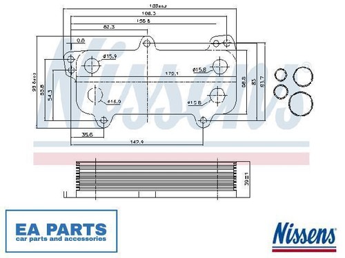 Oil cooler engine - oil, vw