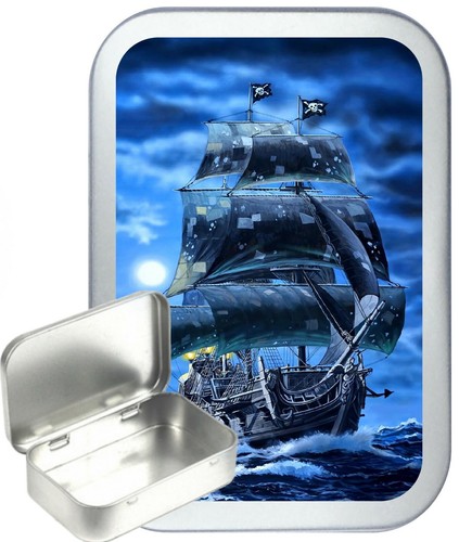 Blue pirate ship silver hinged - blue,