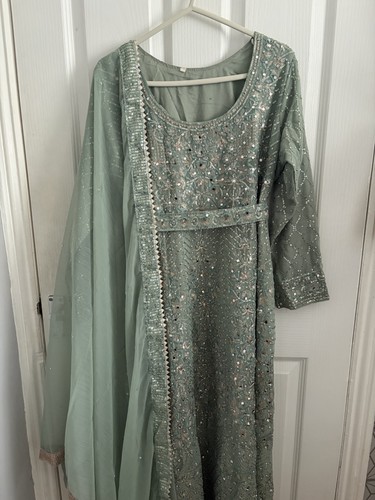 Sage green indian anarkali - indian,