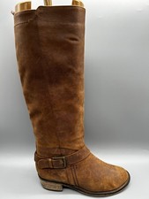 Next Below The Knee Boots Brown Leather Zips Buckles Womens Uk 5 EU 38