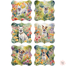 6 x Watercolour Dog Garden