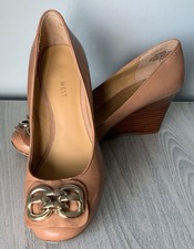 NINE WEST Tan Leather Wedge