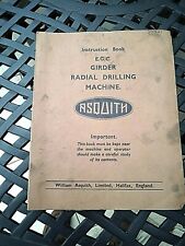 RADiAL DRILLING  1950s ASQUITH E.C.G. GIRDER MACHINE WITH LARGE MOUNTING DRAWING