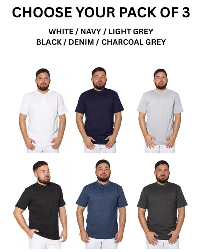 Mens henley shirt short - 3x,