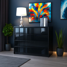 Black High Gloss 8 Drawer