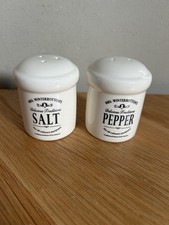 Mrs. Winterbottom's Salt & Pepper Set Delicious Traditions Cream Ceramic Pots