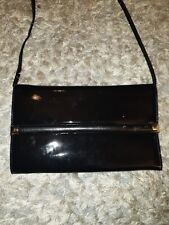 Vintage Japelle by Shilton Handbag Black shoulder strap or clutch purse Shiny
