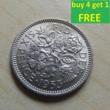 Elizabeth II Sixpence 6D Coins