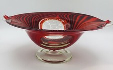 Red And Black Swirl Art Glass