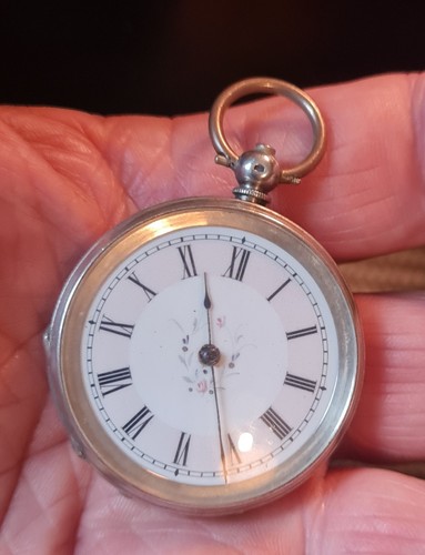 Antique silver pocket watch - silver,