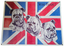 We're ready Bulldogs Union Jack design metal sign 30cm x 40cm