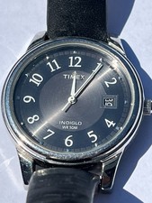 Timex - Gents black and silver Indiglo wristwatch - Untested