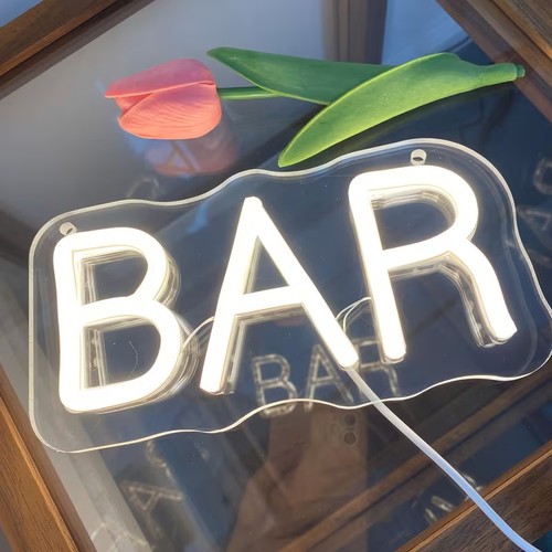 Neon bar sign led - bar, white