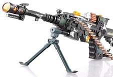Combat 3 Army Commando Machine Real Rapid Gun Pistol With Lights And Sounds Kids