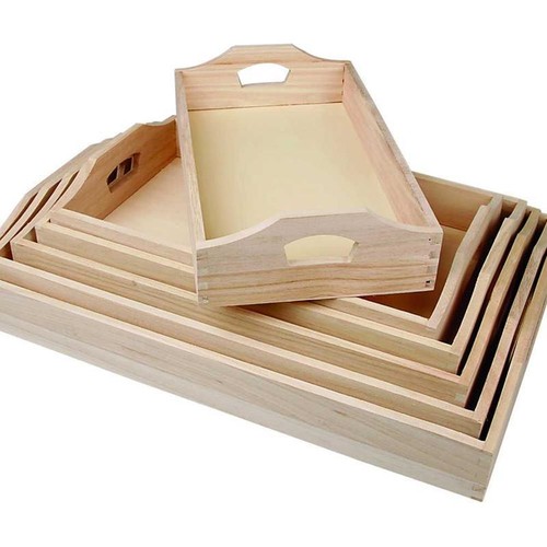 Set wooden serving trays - set,
