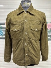 Men dark olive - olive, suede