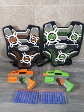 Nerf Guns Bundle Job Lot with X20 Darts and X2 target vest Green & Orange Tested