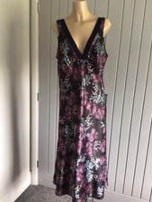 M&S Ladies Silky Polyester Lingerie Chemise Nighty Slip UK 14 Length 47”