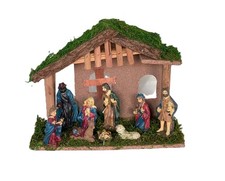 New Design 30cm Wooden Nativity Set + 9 Figures Christmas Scene N162223