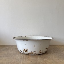 Vintage Large Enamel Bowl Blue