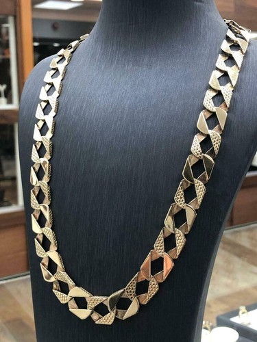 9ct gold chunky curb - , chain