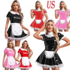 US Women's Latex Maid Outfit