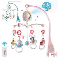 Lights Baby Musical Crib Bed Bell Cot Mobile Stars Dreams Nusery Lullaby Toy UK