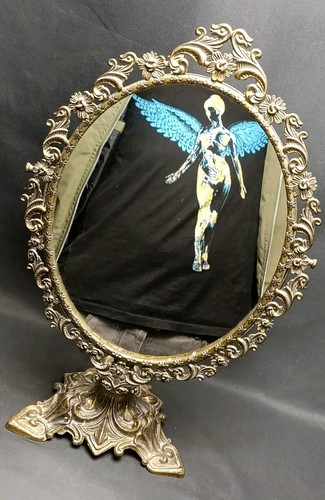 Baroque ornate brass vanity - ornate,
