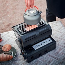 Black portable gas heater - black,