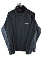 BERGHAUS Black Fleece Jumper size M Mens Half Zip Pullover Casual Outdoors