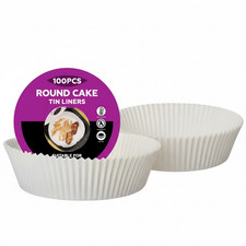 Cake Tin Liners 8 inch Round Non Stick Ideal Greaseproof for Fruit Cakes 100PC