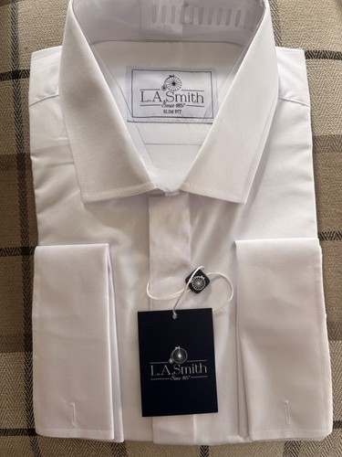 Men white slim fit dress - slim,