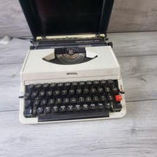 Imperial Good Companion 203 Typewriter + Case, Key Guard & Cover Vintage White