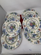 6 Vintage MASONS  Strathmore Large Rimmed Soup Bowls 25.5cm Diameter c1937