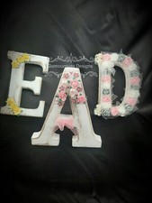 Hand Decorated Rose flower Freestanding White Wooden Shabby Chic Bedroom Letters