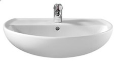Twyford Alcona AR4311WH 60cm 1 tap hole wash hand basin only - AR4311WH 600mm -