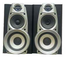 2 X TECHNICS STEREO SPEAKERS SB-DV280A BLACK H:16” W:9.5” D:9” ( MARKED )