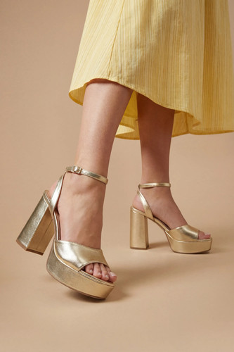 Faith metallic gold heeled - metallic,