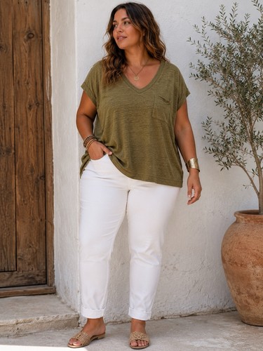 White stuff iris linen top - white,