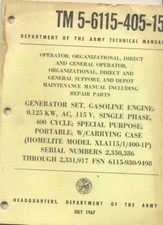 TM5-6115-405-15 Generator set