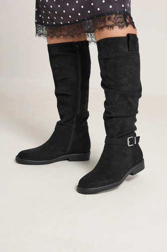 Women faux suede - faux, buckle